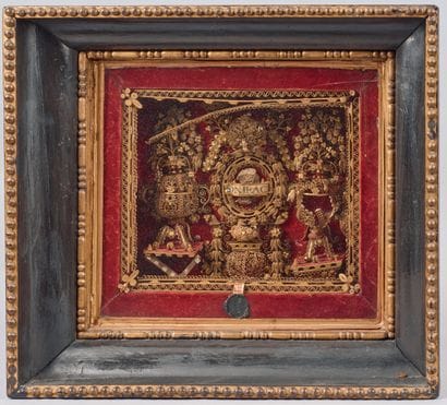 Reliquary with paperolles dedicated to Saint...
