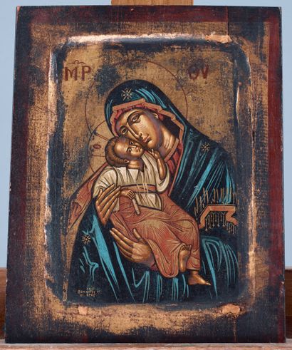 Icon of the Mother of God from Vladimir.
Tempera...