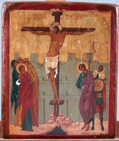 Icon of the Crucifixion.
Tempera on wood.
Contemporary...