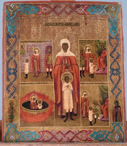 Icon of the saints Julitte (Juliet) and her...