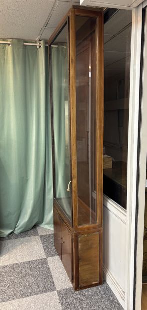 Pair of display cabinets in exotic wood veneer,...