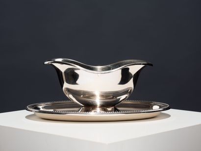 CHRISTOFLE France 
Sauce boat and its oval...