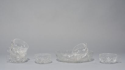 SAINT LOUIS 
Cut crystal fruit service set...