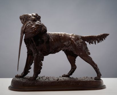 Jules MOIGNIEZ (1835-1894)
Spaniel with pheasant
Bronze...