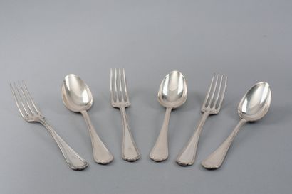 CHRISTOFLE 
Set of silver plated Spatours...