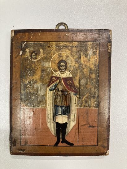 Icon of Saint Alexander Nevsky.
Tempera on...