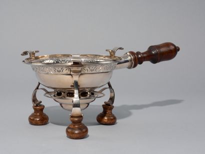 Rare tripod stove in 950 thousandths silver,...