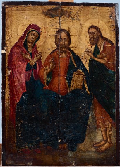 Icon of the Deisis.
Tempera and gold on wood.
Greece...