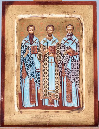 Icon of the Three Hierarchs, Vassily, Gregory...