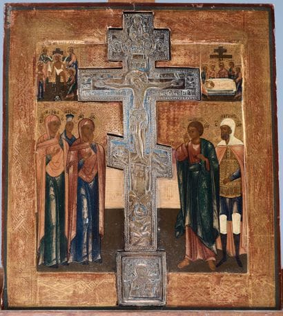 Icon of the Crucifixion.
Tempera and gold...