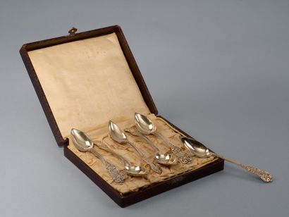 Suite of 6 dessert spoons in 950 thousandths...