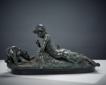 After Emmanuel FREMIET (1824-1910)
Faun feeding...