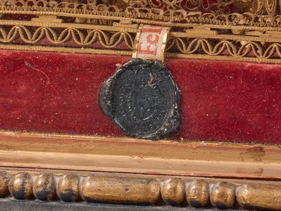 Reliquary with paperolles dedicated to Saint...