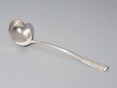 Ladle in plain silver 950 thousandths, single-flat...