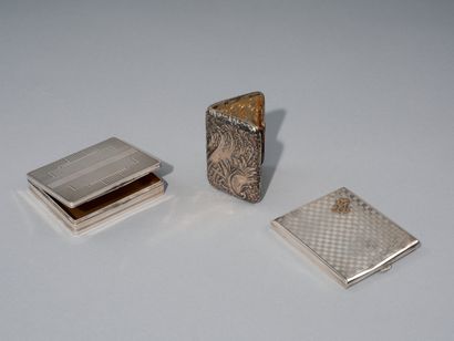 Suite of three silver cases 800 and 950 thousandths...