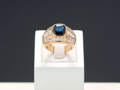 Bague jonc en vermeil (argent supérieur à...