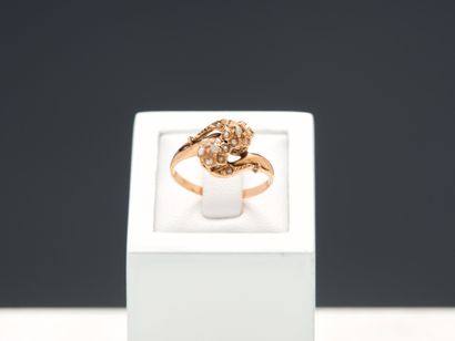 Bague toi et moi en or jaune 18k 750 millièmes...