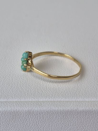 Bague en or jaune 18k 750 millièmes ornée...