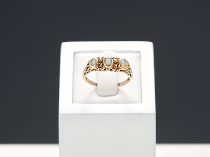 Bague jarretière en or jaune 18k 750 millièmes...