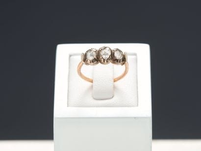 Bague jarretière en or jaune 18k 750 millièmes...