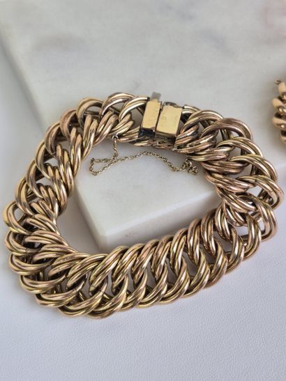Ensemble de deux bracelets maille américaine...