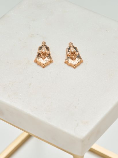 Paire d'éléments de pendants d'oreille en...