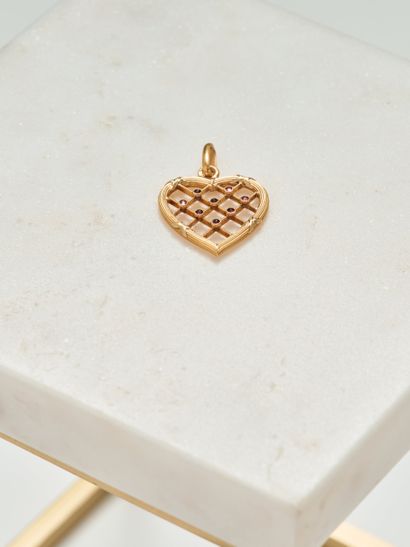 Pendentif coeur en or jaune 18k 750 millièmes...