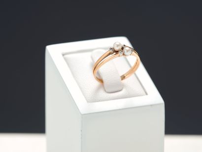 Bague croisée en or rose 18k 750 millièmes...
