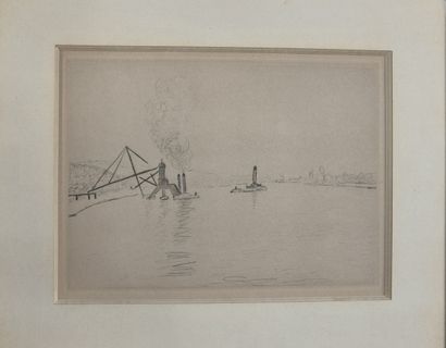 Ecole du XXe siècle 
Estuaire 
Gravure sur...