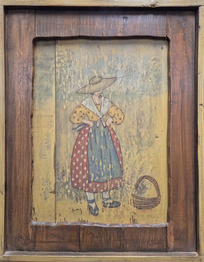 Ecole du XXe siècle
Niçoise au panier
Peinture...