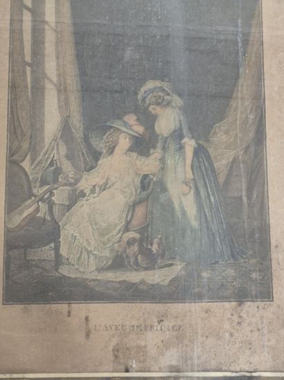Ensemble de deux gravures comprenant : 
-...