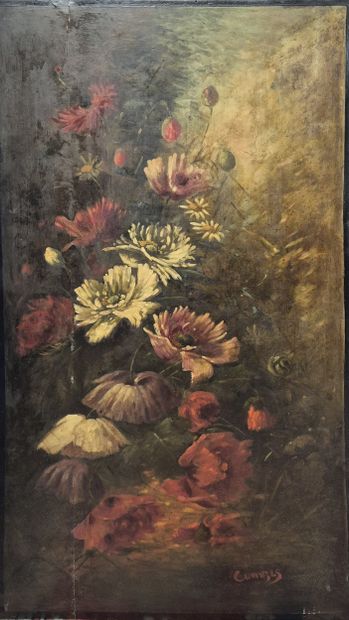 Ecole moderne
Jetée de fleurs 
Huile sur...