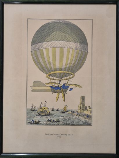 Réunion de 6 gravures en couleurs encadrées...