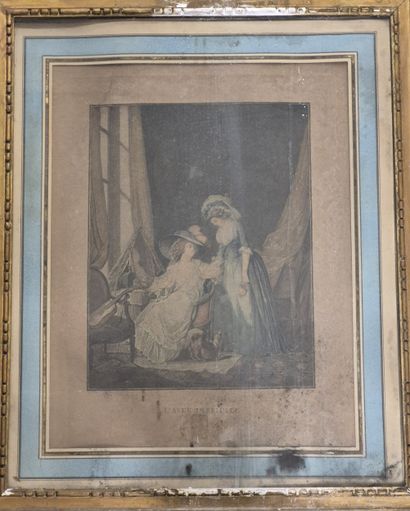Ensemble de deux gravures comprenant : 
-...