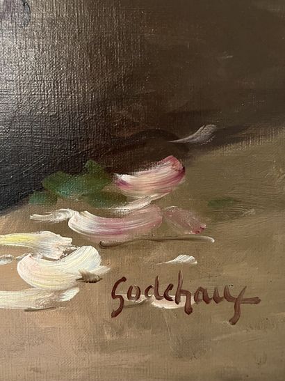 Emile GODCHAUX (1860-1938) 
Bouquet de roses...