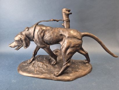 Epreuve en bronze à patine noire
Chien de...