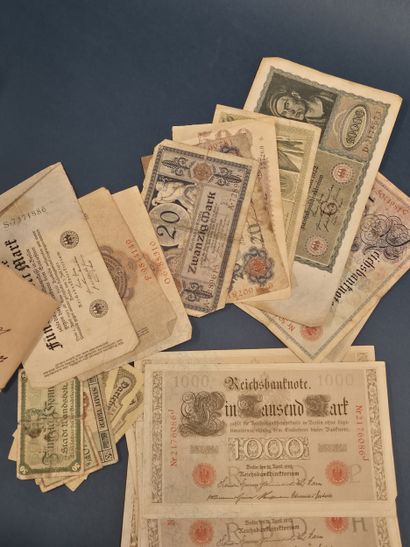 Allemagne - Lot de billets de banque marks...