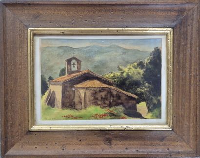 Ecole du XXe siècle 
Chapelle 
Aquarelle...