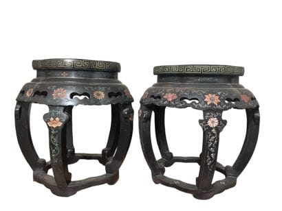 Chine, XXe siècle 
Paire de tabourets en...