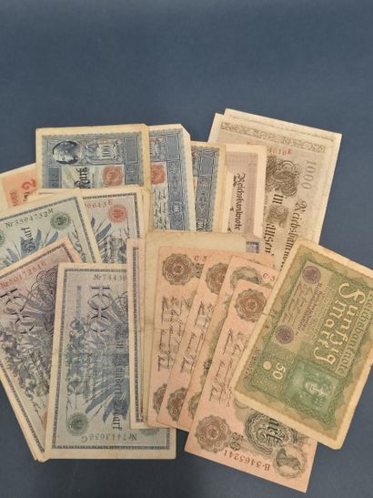 Allemagne - Lot de billets de banque marks...