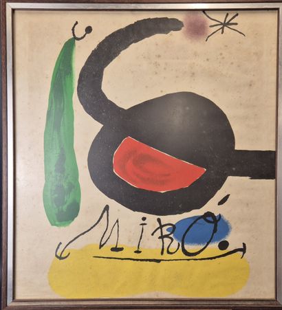 D'après Joan MIRO 
Lithographie en couleurs...