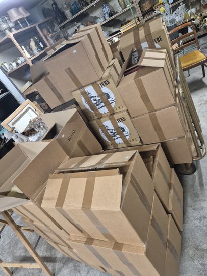 Ensemble de 30 cartons de livres comprenant...