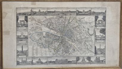 Plan routier de la ville de Paris divisé...