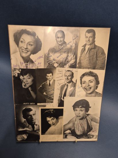 Lot de deux cadres photos avec autographes...