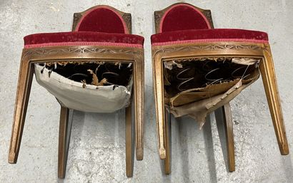 Ensemble de deux chaises et un fauteuil en...