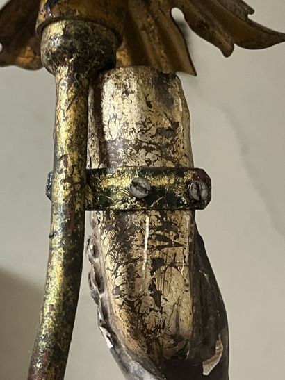 Porte-torchère au nubien en bois peint et...