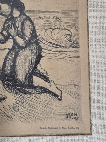 Léon DEVOS (1897-1974) 
Jeunes filles sur...