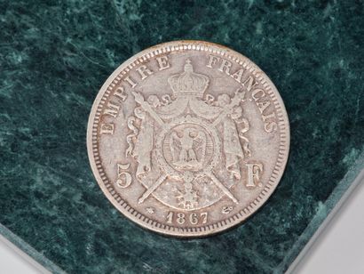 Pièce de 5 francs en argent Napoléon III...