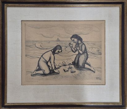 Léon DEVOS (1897-1974) 
Jeunes filles sur...