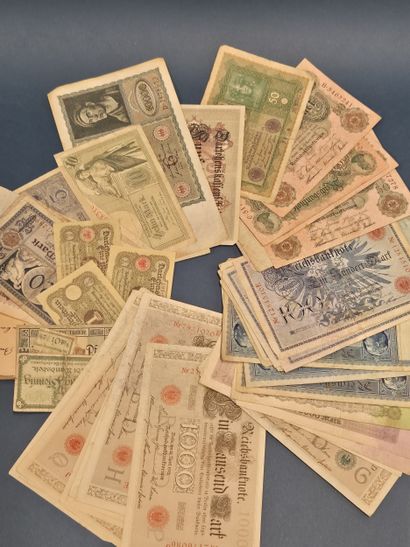 Allemagne - Lot de billets de banque marks...